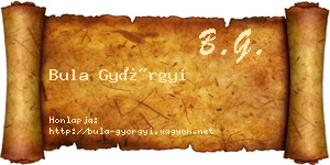 Bula Györgyi névjegykártya